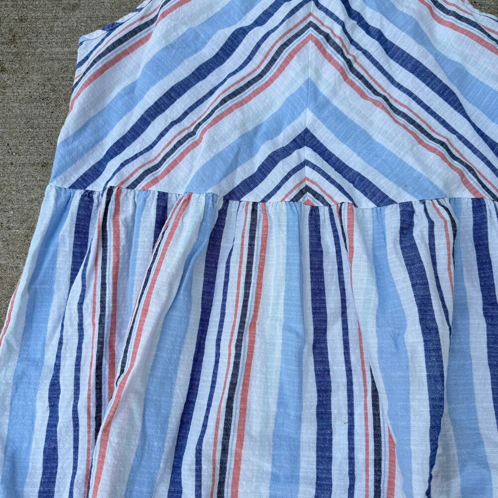 Lime n Chili Top Babydoll Sleeveless Striped Women Blue White - Picture 4 of 5